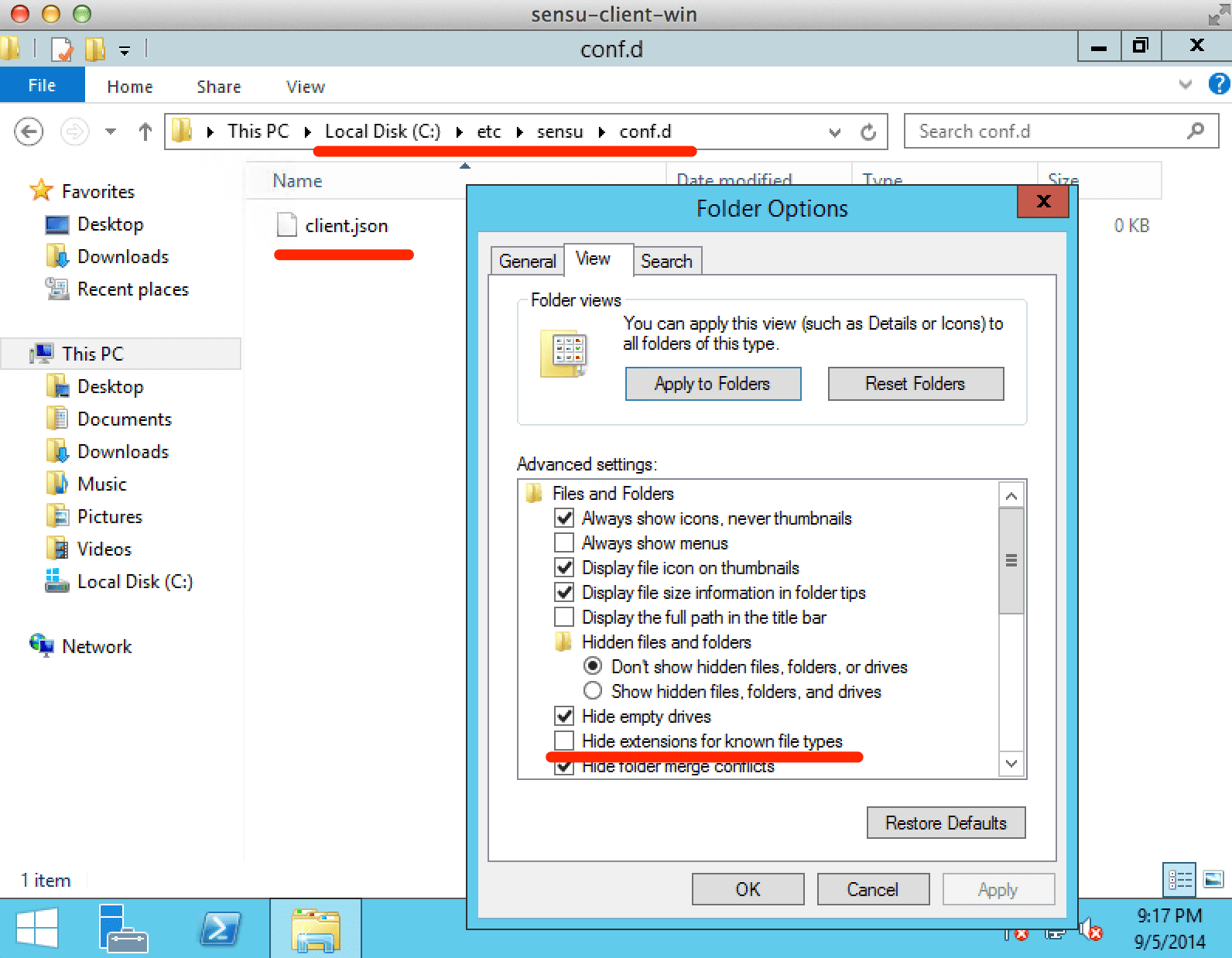 Sensu を Windows にインストール - 設定 (1)