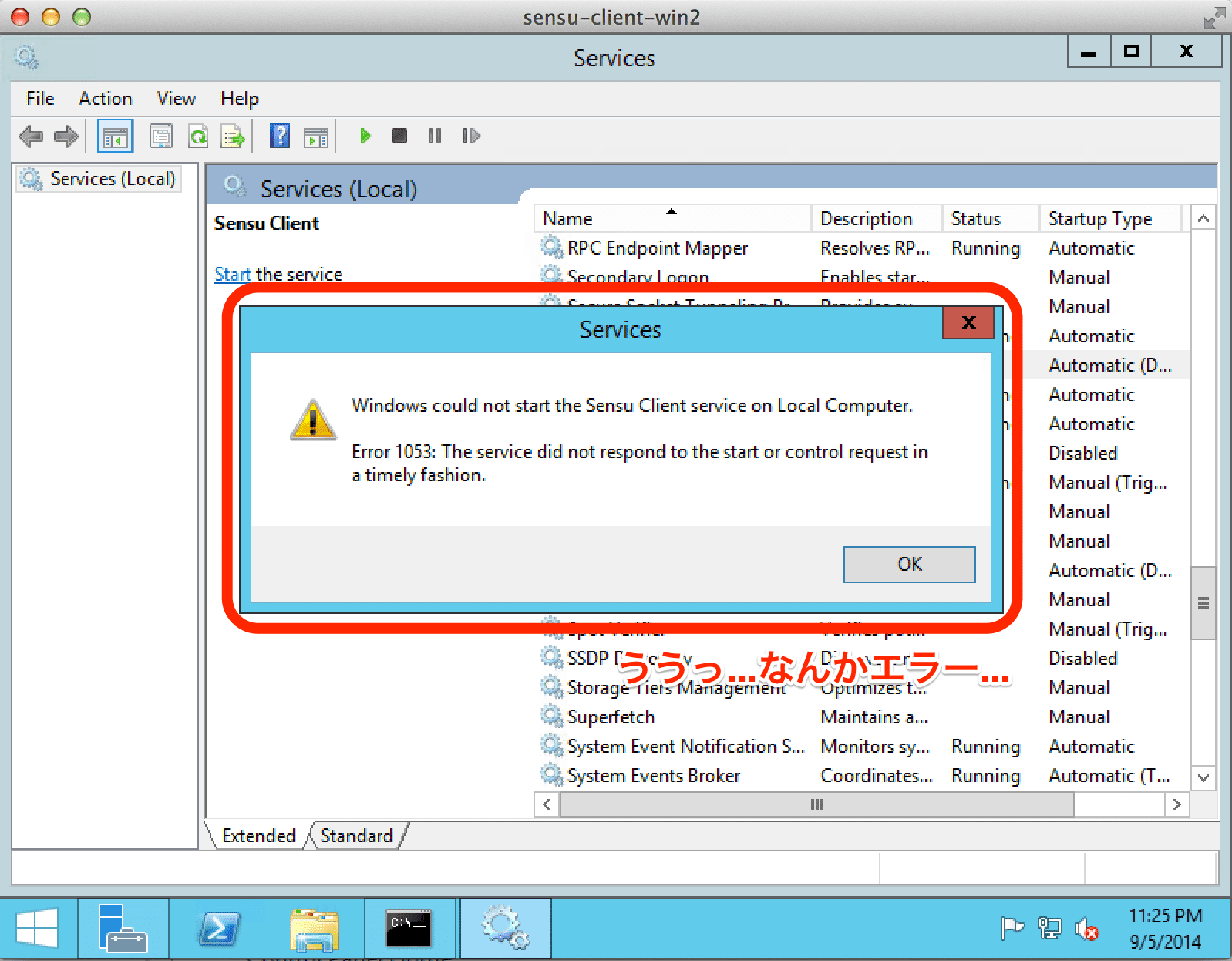 Sensu を Windows にインストール - トラブルシューティング (1)